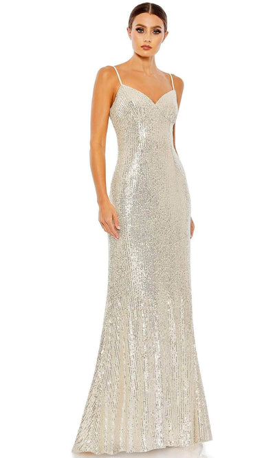 Ieena Duggal 11276 - Fully-Sequined Sleeveless Formal Dress Special Occasion Dress 0 / Nude/Silver