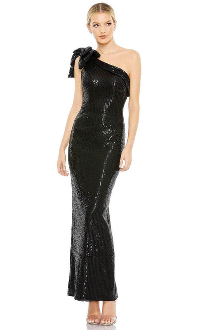 Ieena Duggal 11283 - Bow Ornate Sequin Evening Dress Special Occasion Dress 0 / Black