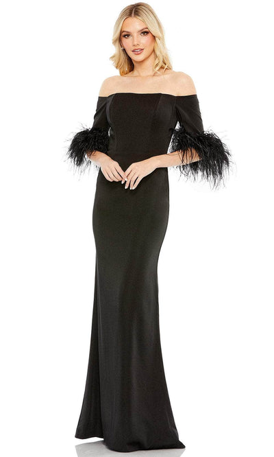 Ieena Duggal 11441 - Strapless Feathered Dress