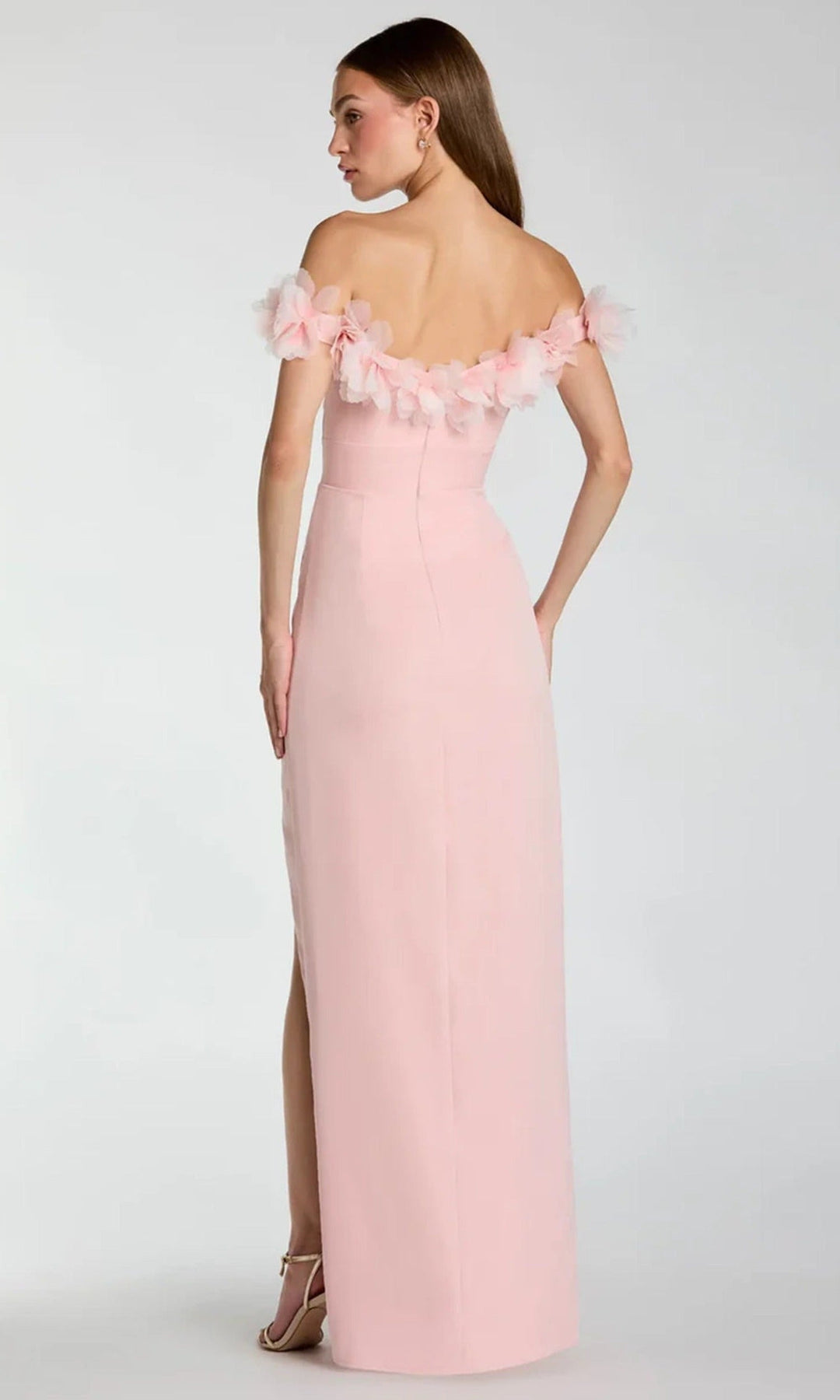 Ieena Duggal 21235 - 3D Floral Trim Off Shoulder Prom Gown