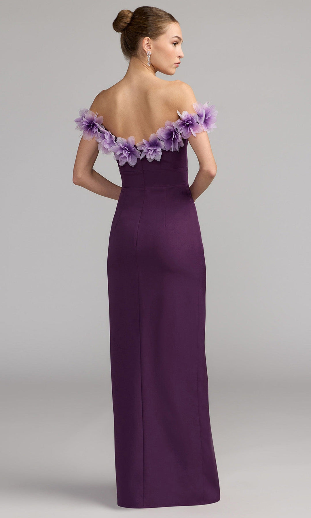 Ieena Duggal 21235 - 3D Floral Trim Off Shoulder Prom Gown