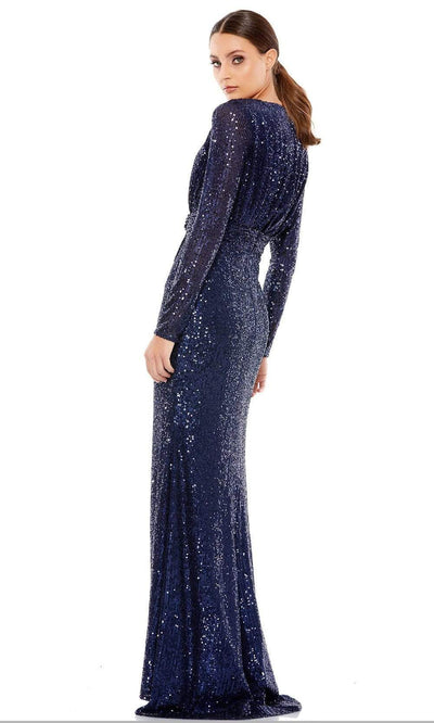 Ieena Duggal - 26490I Long Sleeve Sequin Ornate Dress Evening Dresses