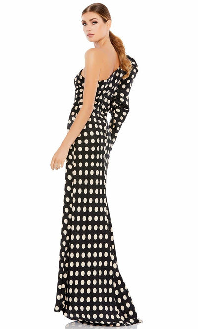 Ieena Duggal - 26515 Puff Long Sleeve Polkadot Dress Evening Dresses