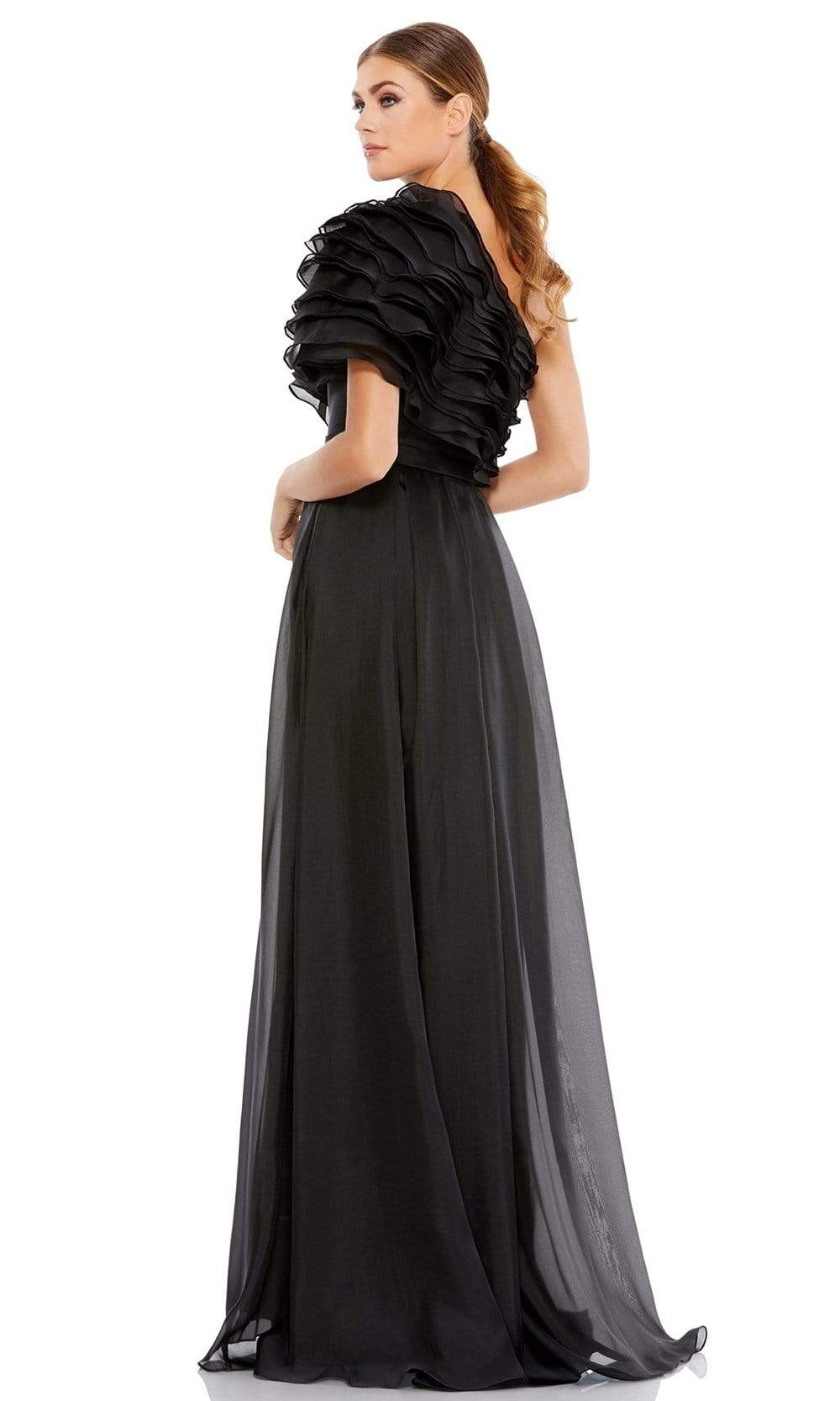 Ieena Duggal - 26527 Ruffle Tiered Bodice High Slit Dress Evening Dresses