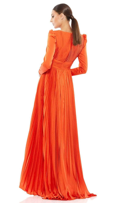 Ieena Duggal - 26542I Long Sleeve Pleat-Ornate Gown Evening Dresses