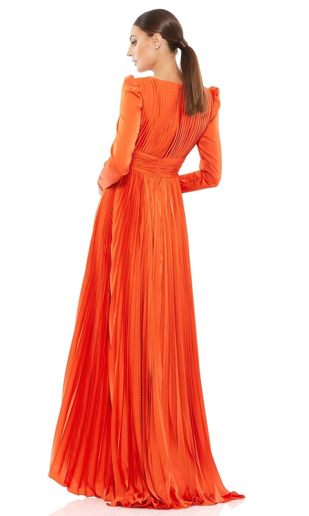Ieena Duggal - 26542I Puff Long Sleeve Pleat-Ornate Gown Evening Dresses
