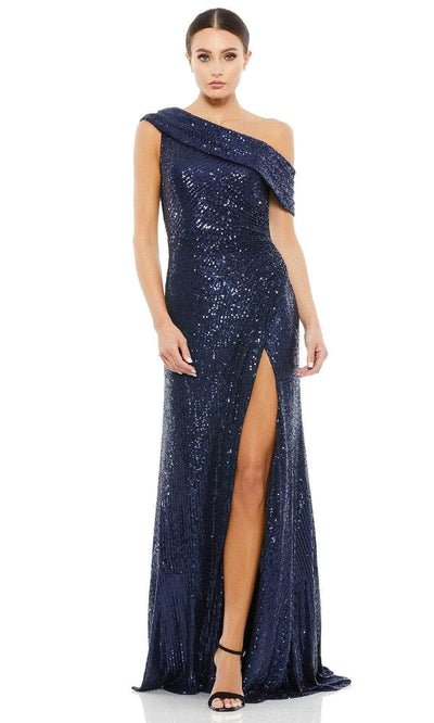 Ieena Duggal - 26550I Sequined Gown Evening Dresses 0 / Midnight