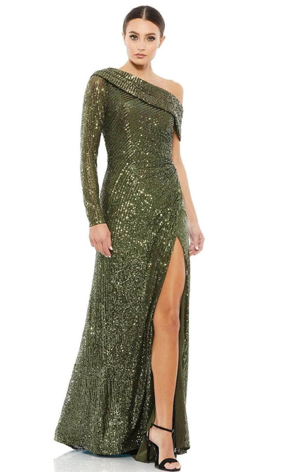 Ieena Duggal 26571 - Sequined Sheath Evening Gown Evening Dresses 0 / Olive