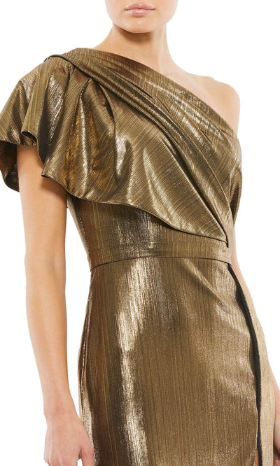 Ieena Duggal 26600 - Metallic One Shoulder Fitted Dress Evening Dresses
