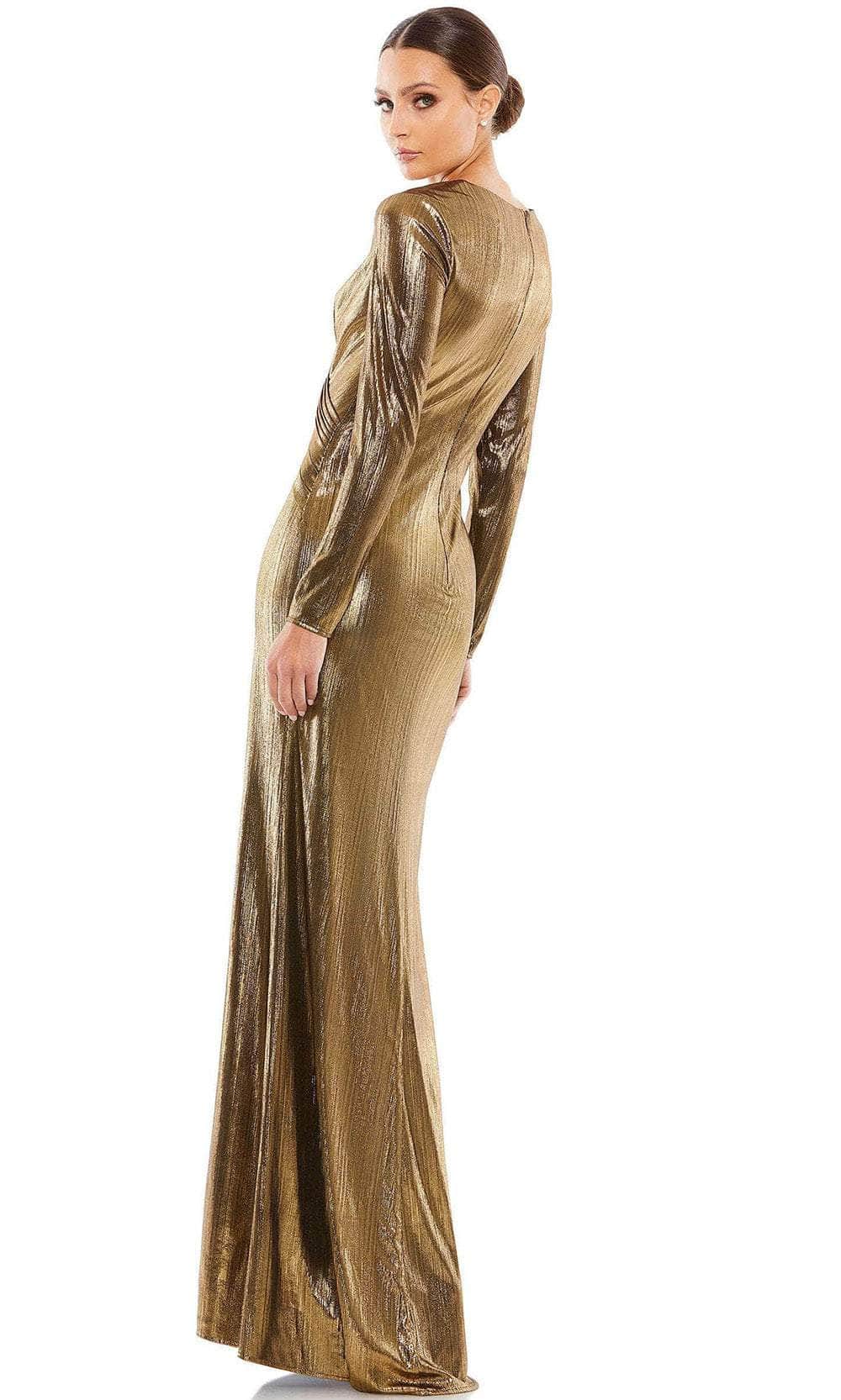 Ieena Duggal 26684 - Deep V-Neck Metallic Evening Gown Special Occasion Dress