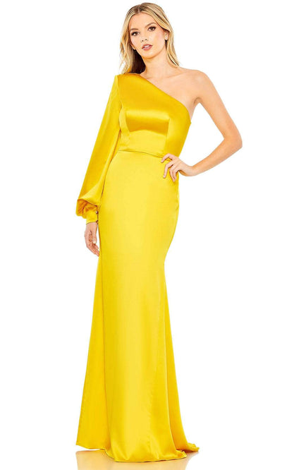 Ieena Duggal 26712 - Asymmetric Long Sleeved Evening Gown Special Occasion Dress 0 / Sunset