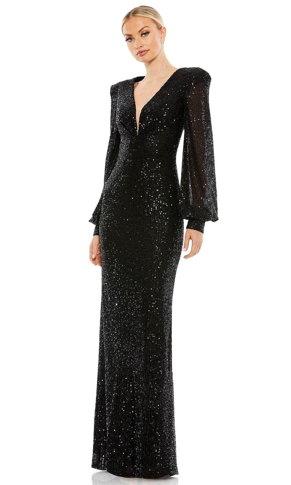 Ieena Duggal 26722 - Puff Sleeves Sheath Evening Dress Evening Dresses