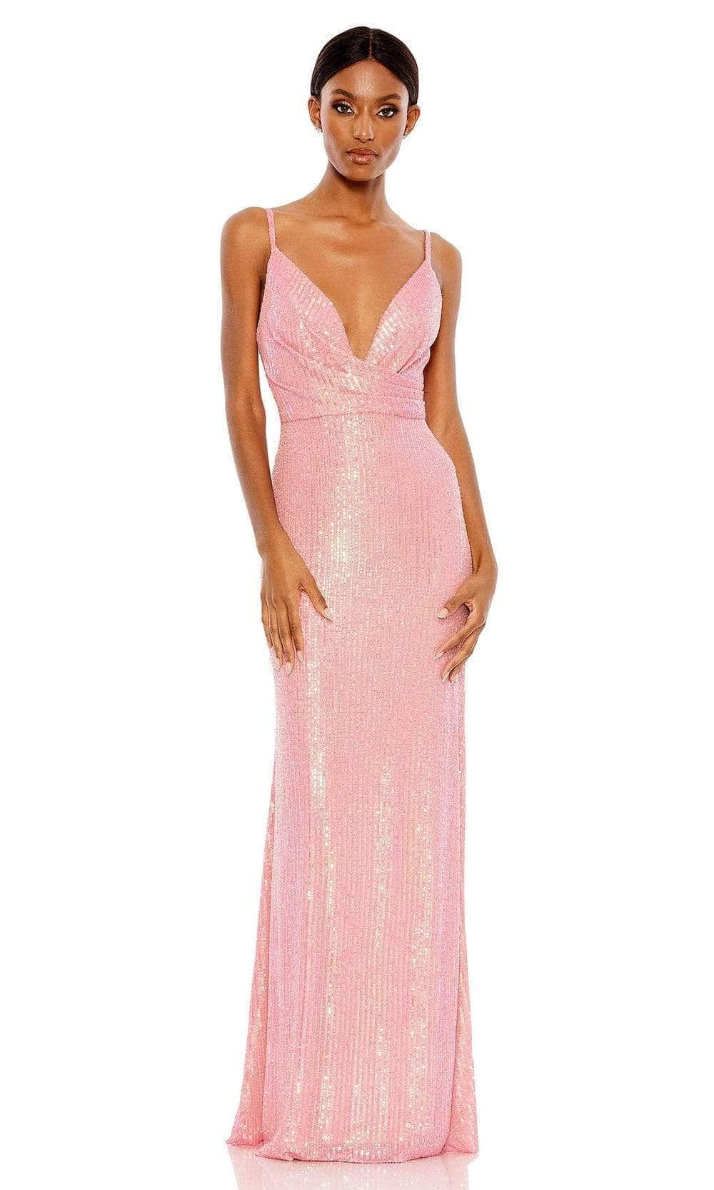 Ieena Duggal - 26945 Plunging Sequined Long Gown Prom Dresses