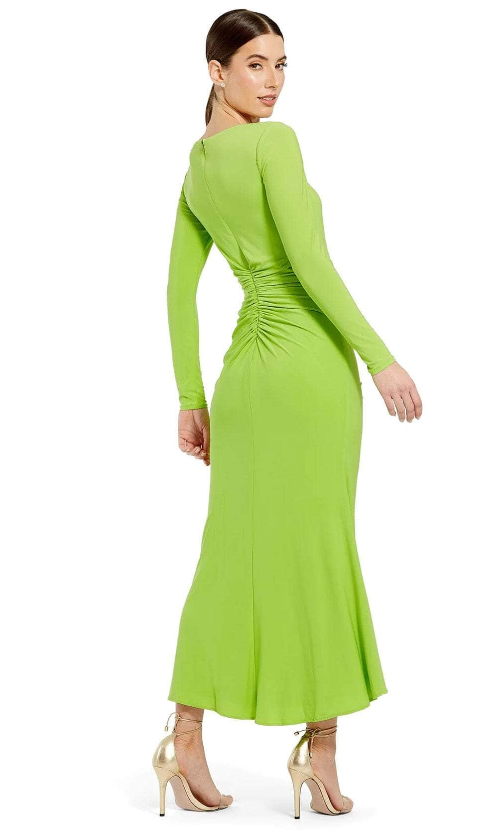 Ieena Duggal 27358 - Ruched Detailed Long Sleeve Dress Prom Dresses