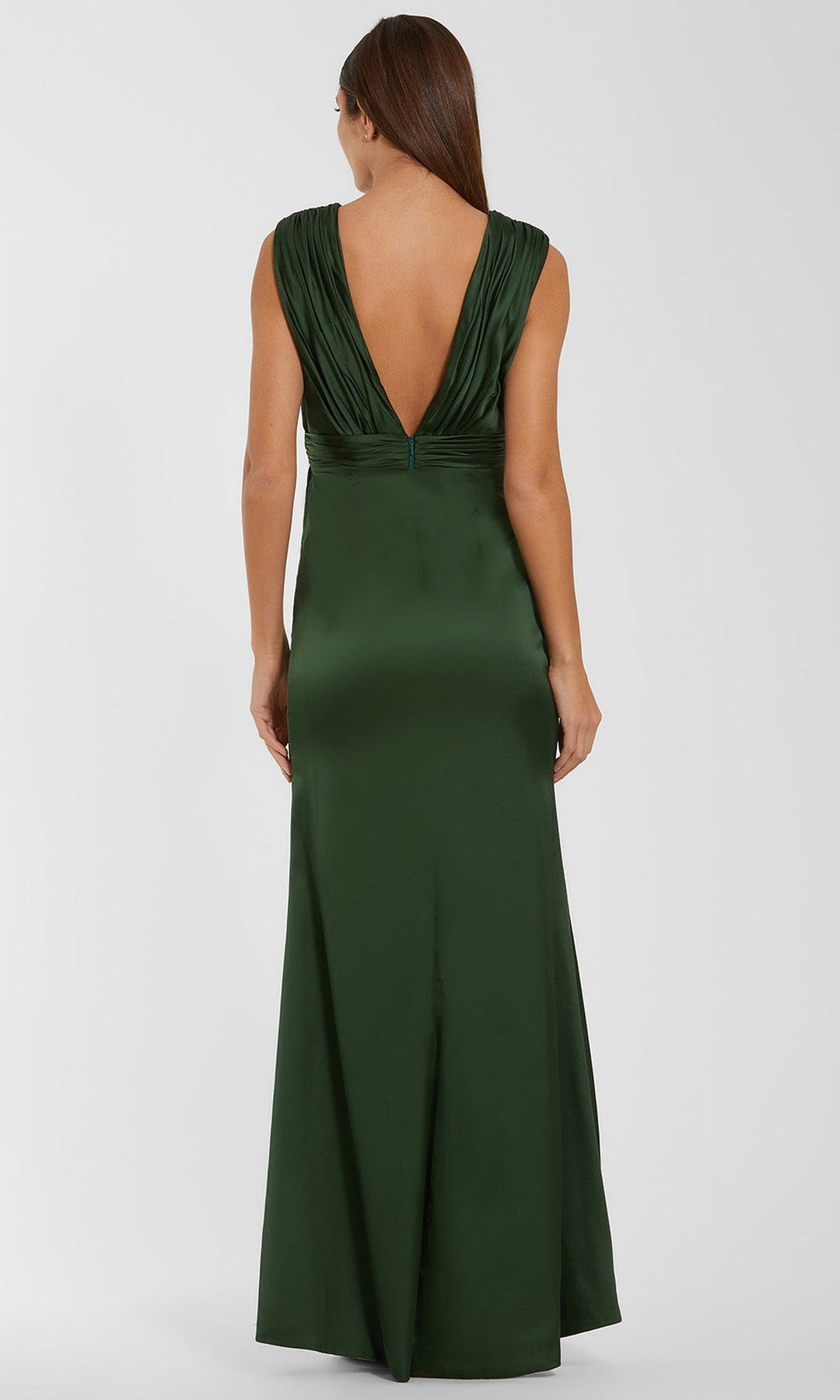 Ieena Duggal 44159 - Long Sleeve Crystal Accent Evening Gown
