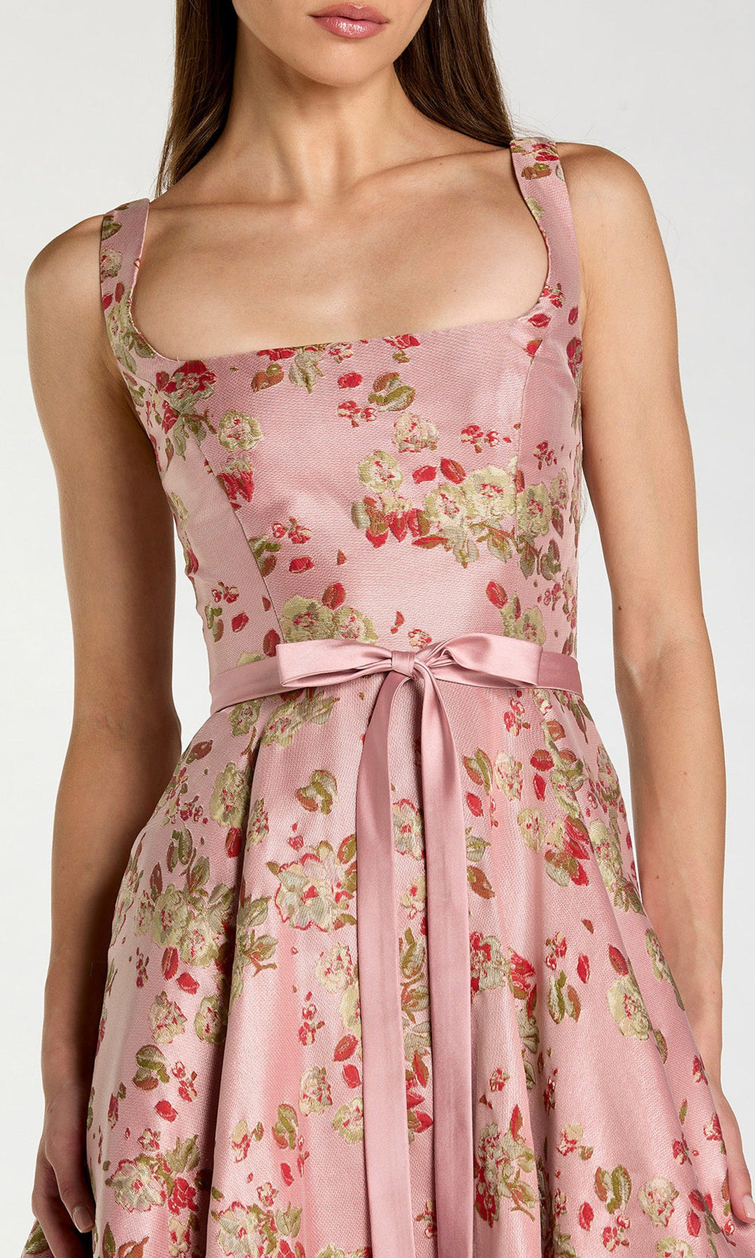 Ieena Duggal 27767 - Floral Brocade Bow A-Line Dress