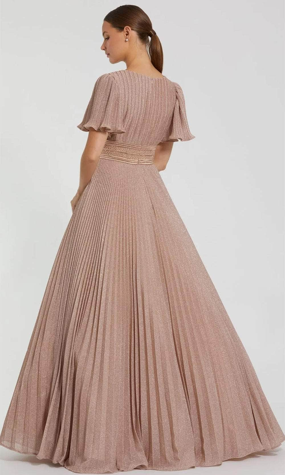 Ieena Duggal 30776 - Pleated Bodice Flutter Sleeve Evening Dress Mother of the Bride Dresses