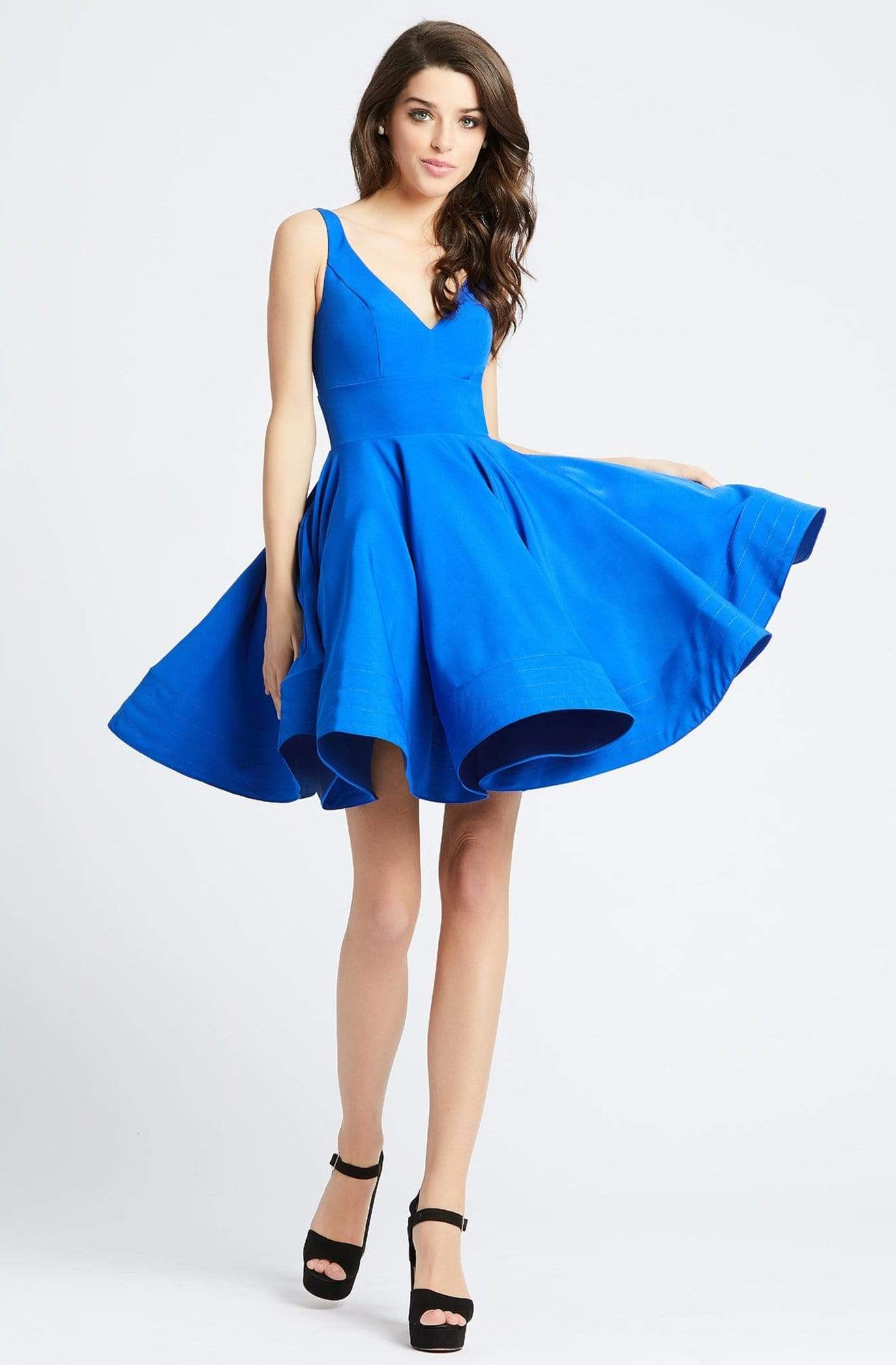 Ieena Duggal - 48478I Classic V-Neck Flutter A-line Dress Special Occasion Dress