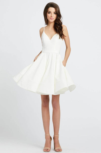 Ieena Duggal - 48775I V Back Cocktail Dress Cocktail Dresses 6 / White