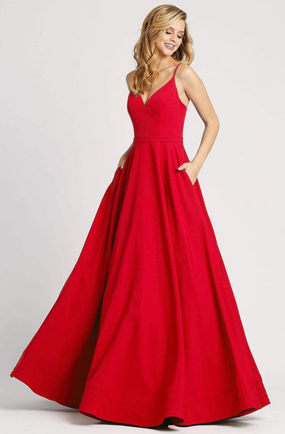 Ieena Duggal - 48855I V Neck Sleeveless Fitted Bodice A-Line Dress Evening Dresses