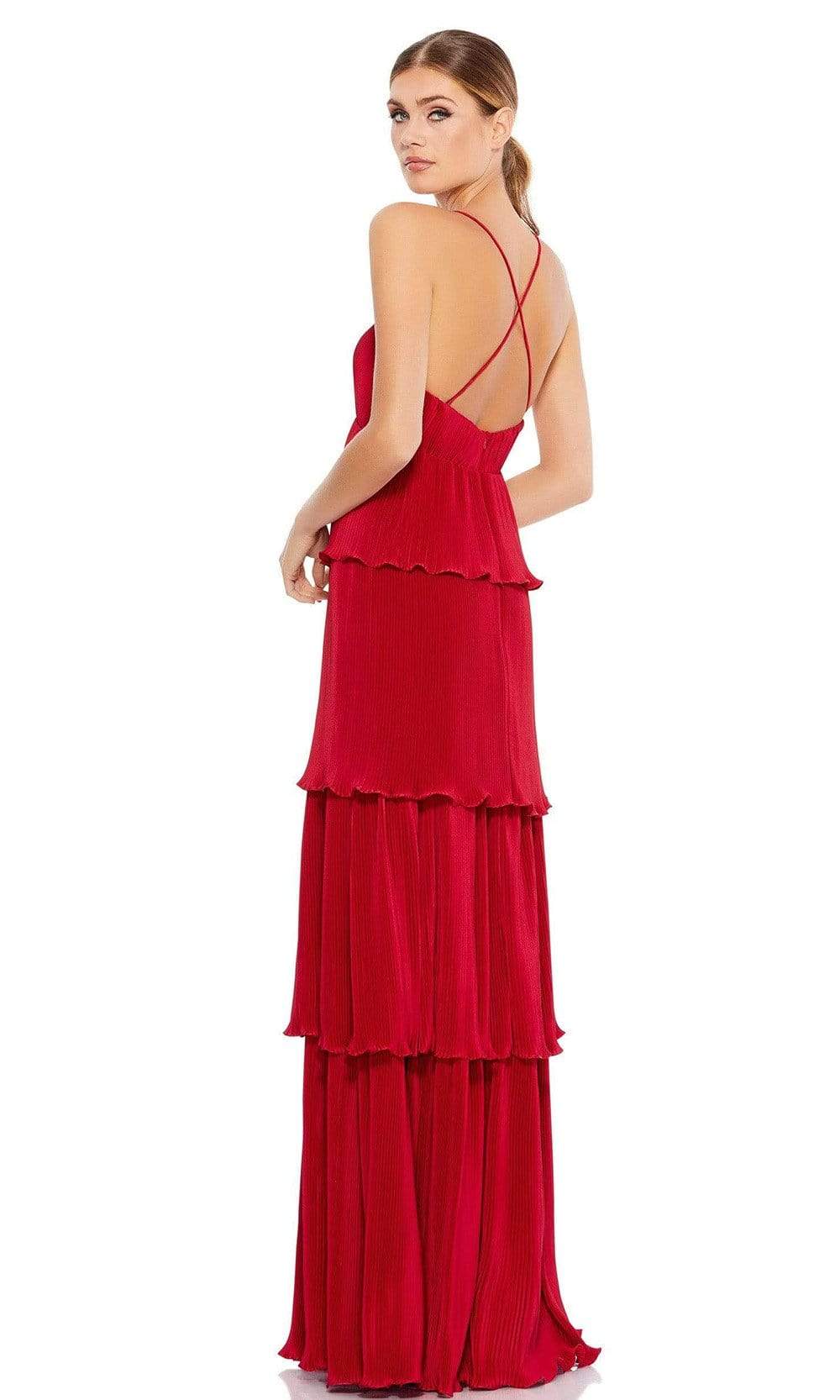 Ieena Duggal - 49083 Spaghetti Strap Tiered Long Dress Prom Dresses