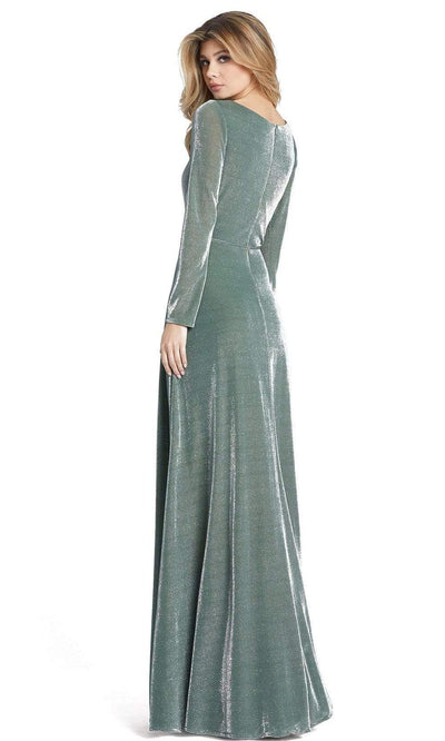 Ieena Duggal - 49088 Long Sleeve High Slit A-Line Dress Evening Dresses
