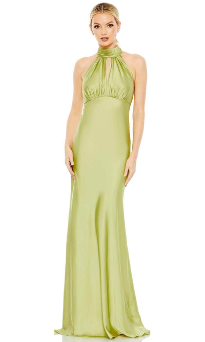 Ieena Duggal 49520 - Ruched High Halter Evening Gown Evening Dresses 0 / Apple Green