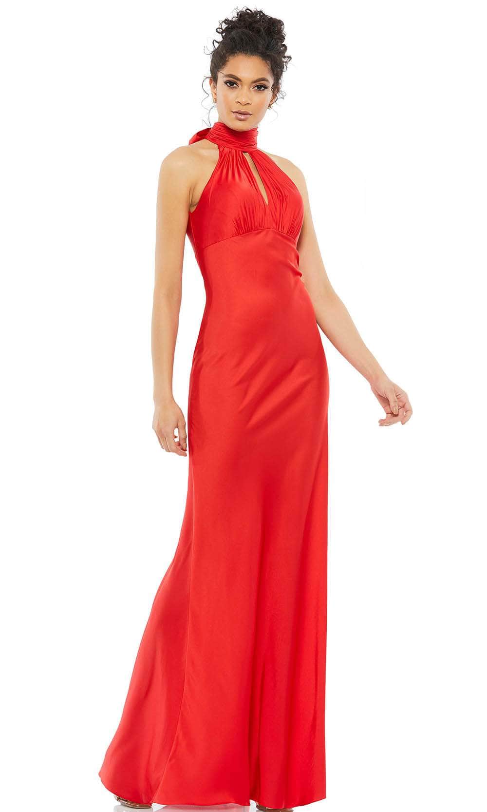 Ieena Duggal 49520 - Ruched High Halter Evening Gown Evening Dresses 0 / Red