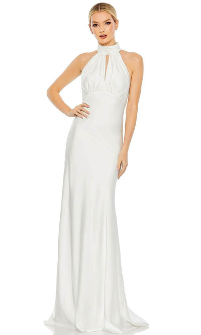 Ieena Duggal 49520 - Ruched High Halter Evening Gown Evening Dresses 0 / White