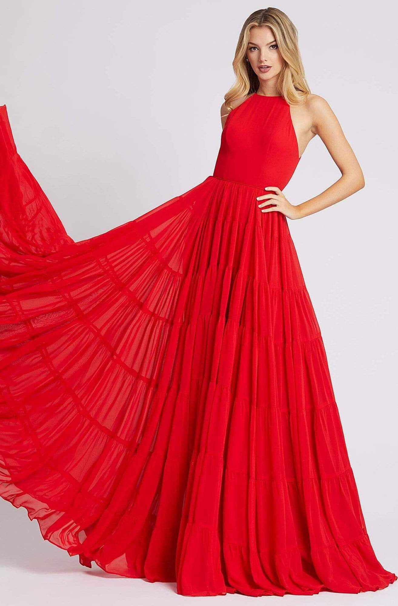 Ieena Duggal - 55281I Halter Pleated A-Line Dress Evening Dresses