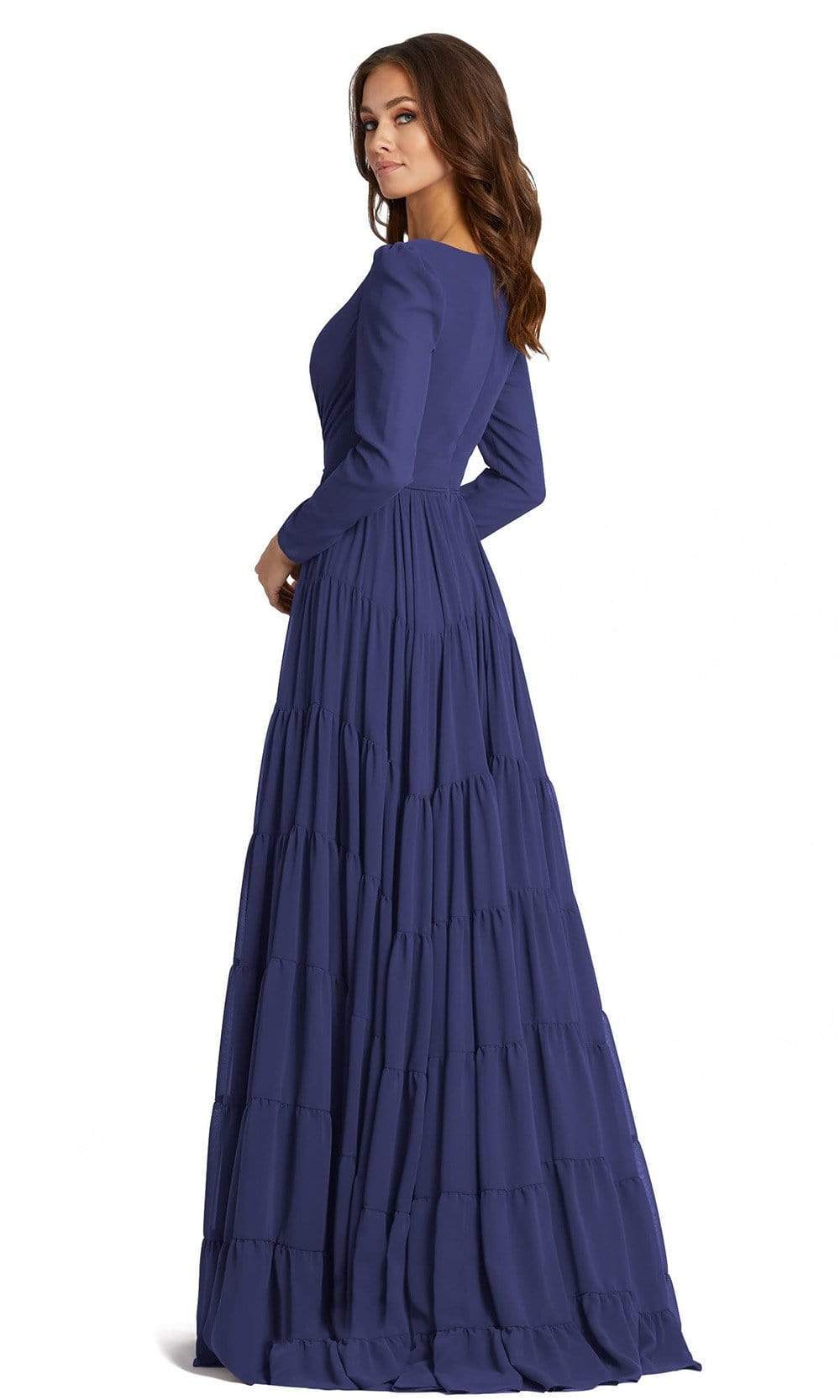 Ieena Duggal - 55311 Long Sleeve Ruched A-Line Dress Evening Dresses