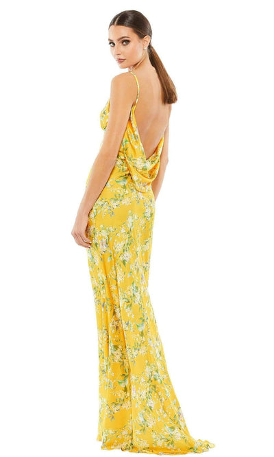 Ieena Duggal - 55396I Floral Printed V Neck Fresh Dress Evening Dresses