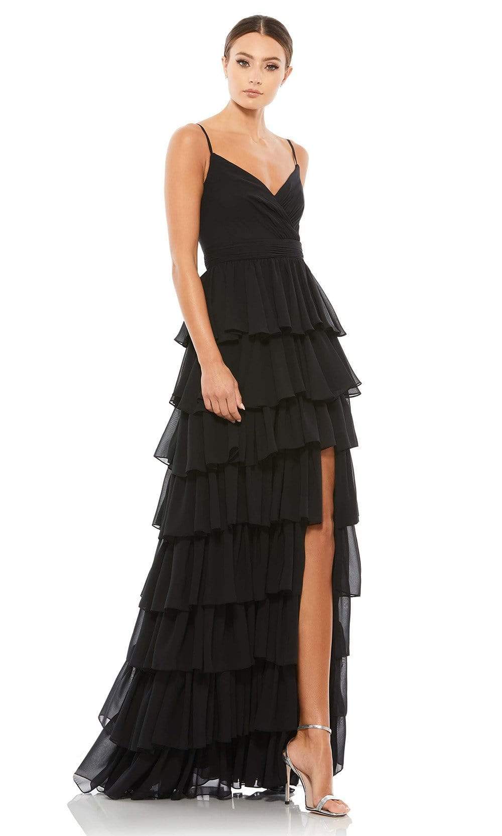 Ieena Duggal - 55416I Tiered High Slit A-Line Dress Evening Dresses