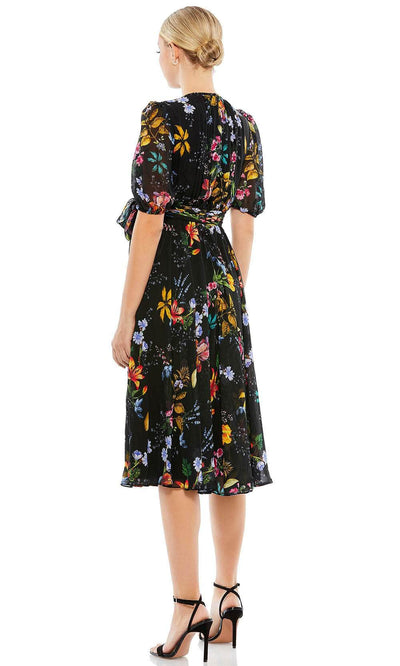 Ieena Duggal 55625 - Short Bishop Sleeved Midi Dress Cocktail Dresses