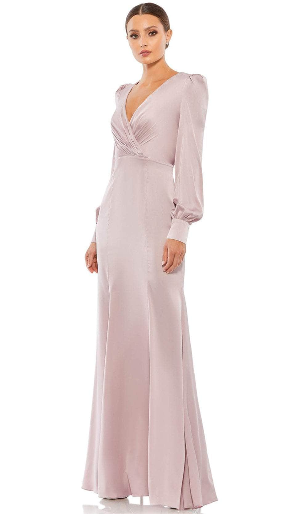 Ieena Duggal 55635 - V-neck Long Dress Mother of the Bride Dresses 0 / Rose Pink