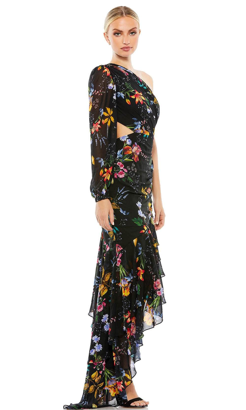 Ieena Duggal 55668 - Floral Bishop Sleeve High Low Evening Dress Special Occasion Dress