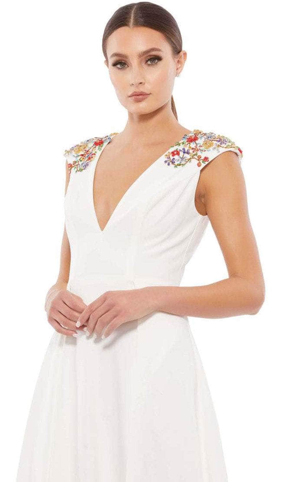 Ieena Duggal 55690 - Cap Sleeved Plunging V Neck Dress Special Occasion Dress