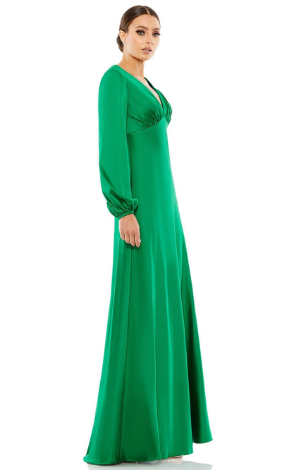 Ieena Duggal 55693 - Bishop Sleeve Evening Gown | Couture Candy Special Occasion Dress 0 / Emerald Green