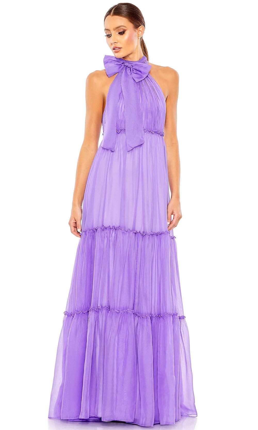 Ieena Duggal 55848 - Bow Accent Halter Evening Gown Evening Dresses 0 / Orchid