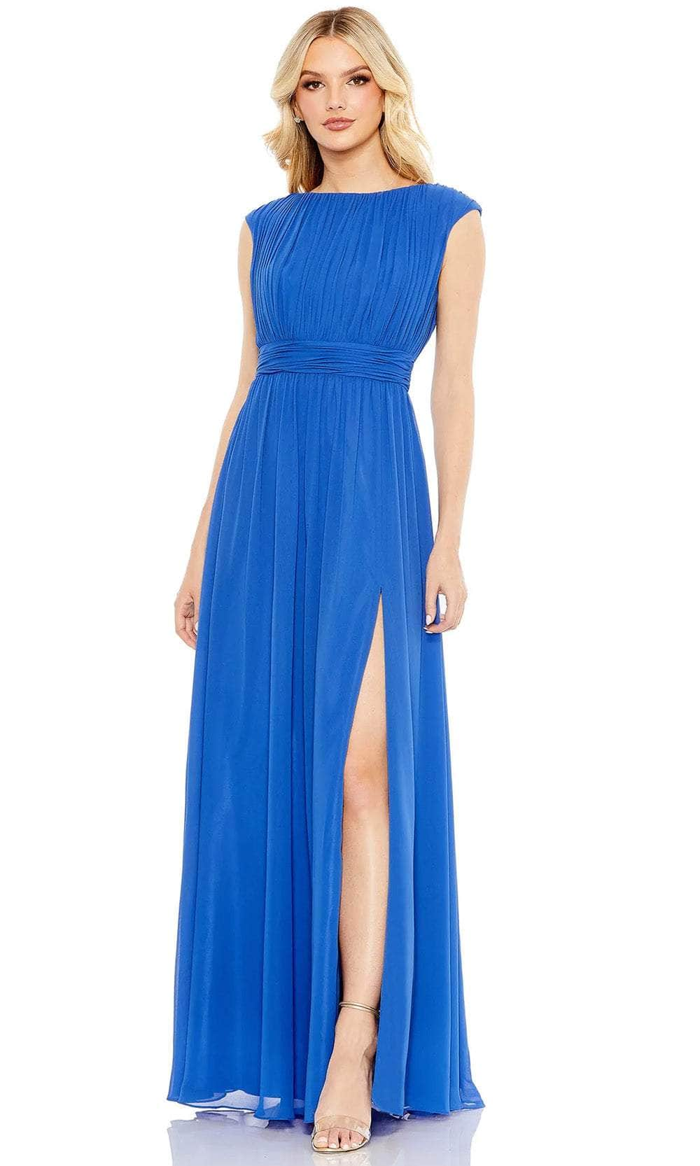 Ieena Duggal 55863 - Cap Sleeve A-Line Evening Gown Mother of the Bride Dresses 0 / Cobalt