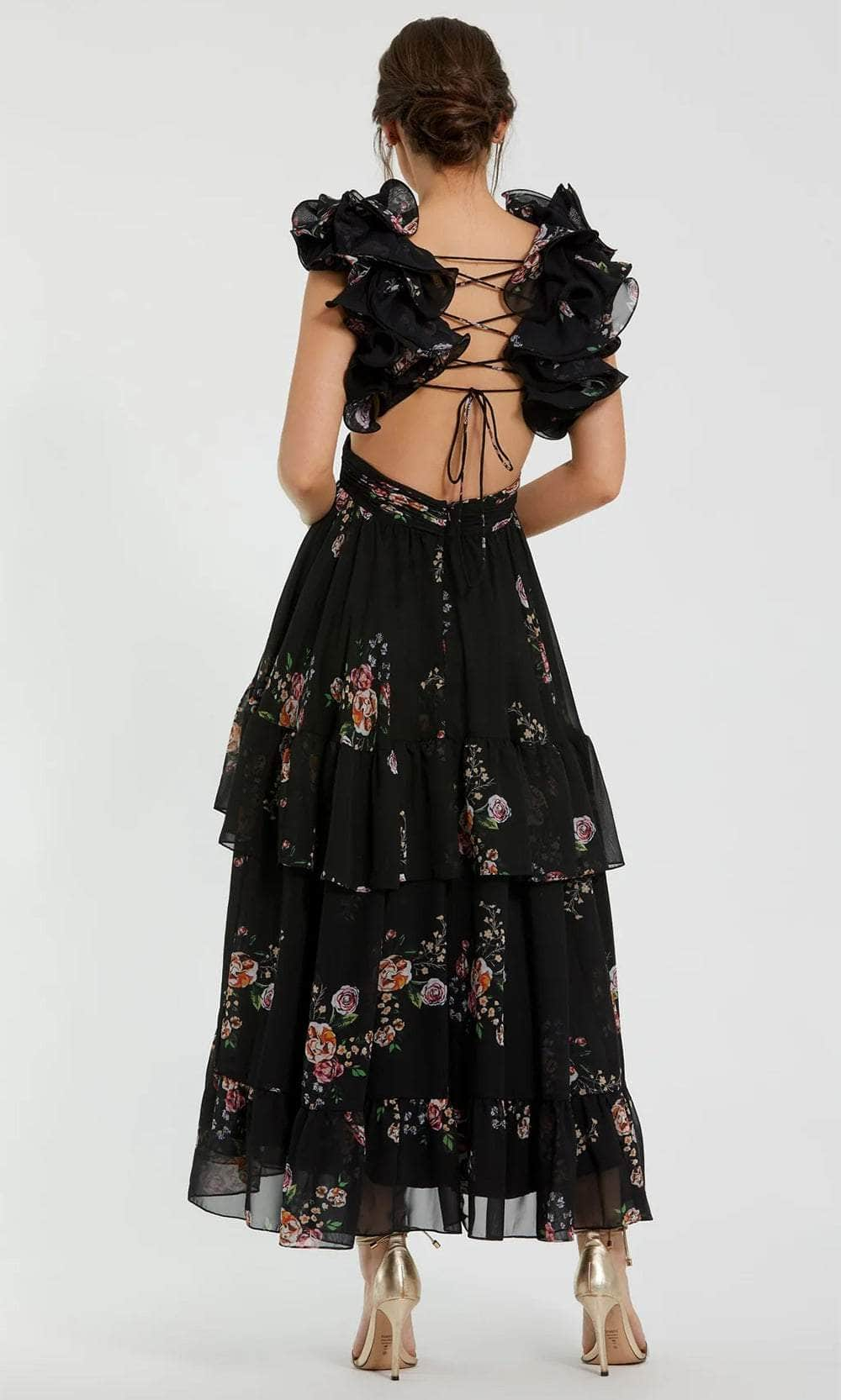 Ieena Duggal 56054 - Side Cutout V-Neck Prom Gown Evening Dresses