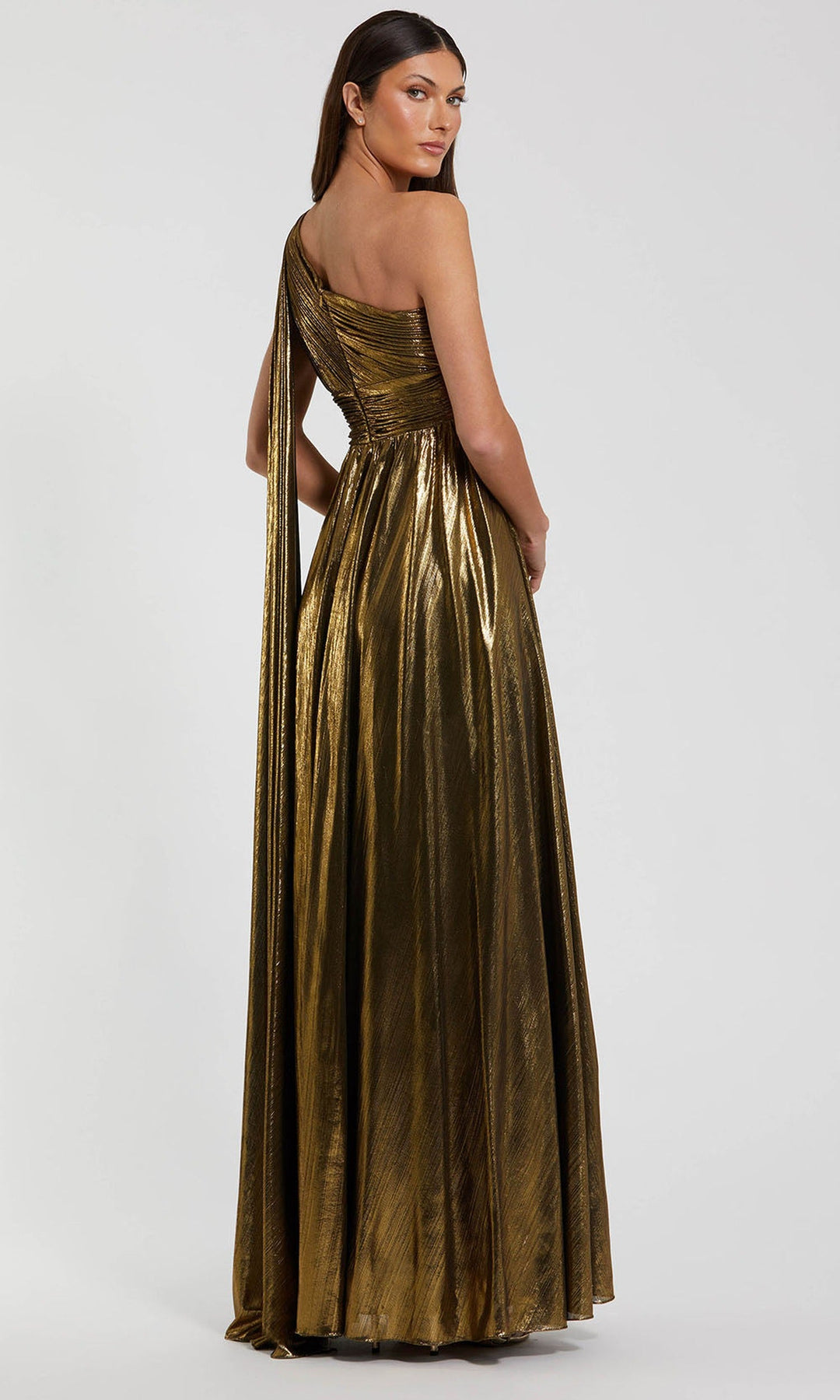 Ieena Duggal 44159 - Long Sleeve Crystal Accent Evening Gown