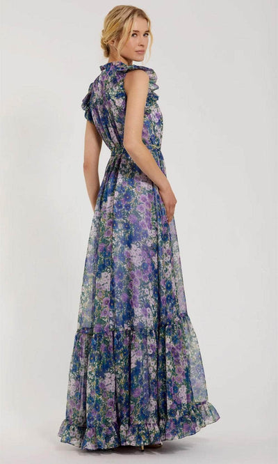 Ieena Duggal 56116 - Printed Floral Design Mock Neck Prom Gown Mother of the Bride Dresses