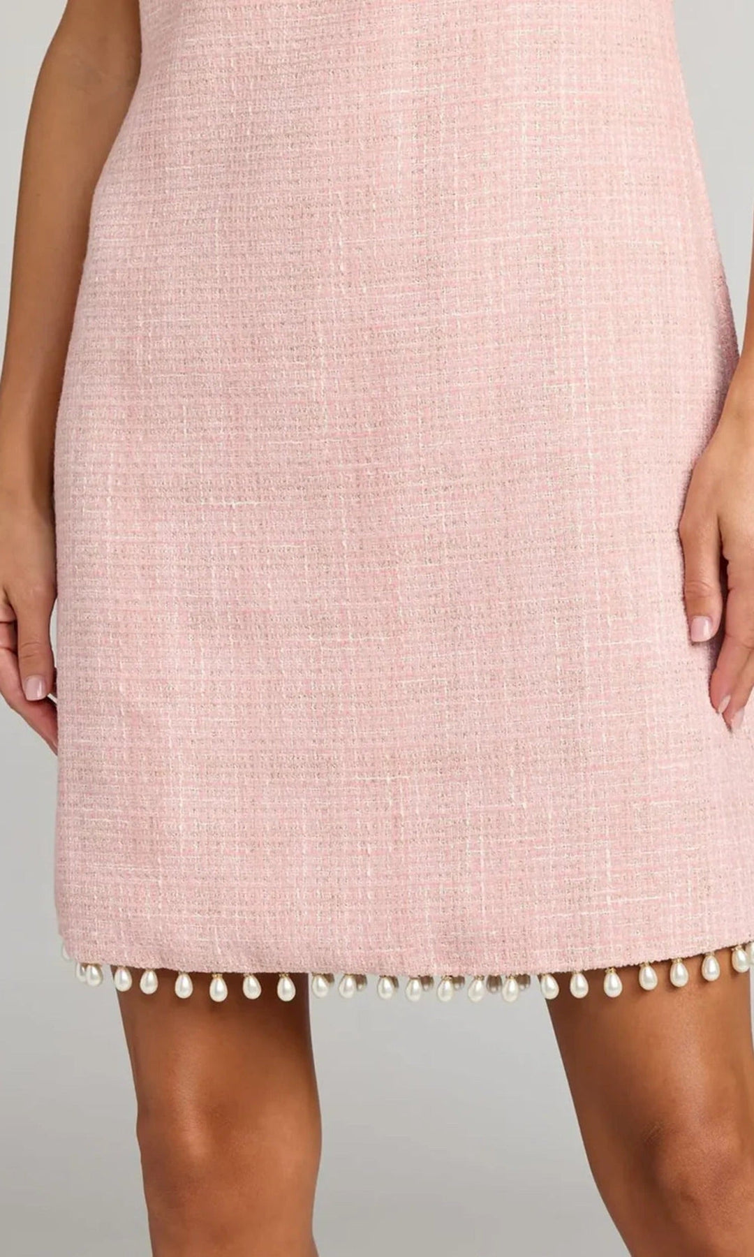 Ieena Duggal 56370 - Pearl Detail Boucle Sheath Dress