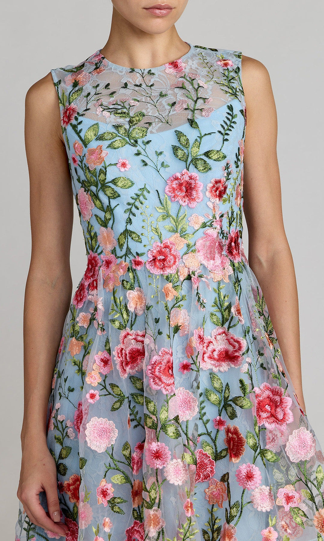 Ieena Duggal 56409 - Floral Embroidered A-Line Mini Dress