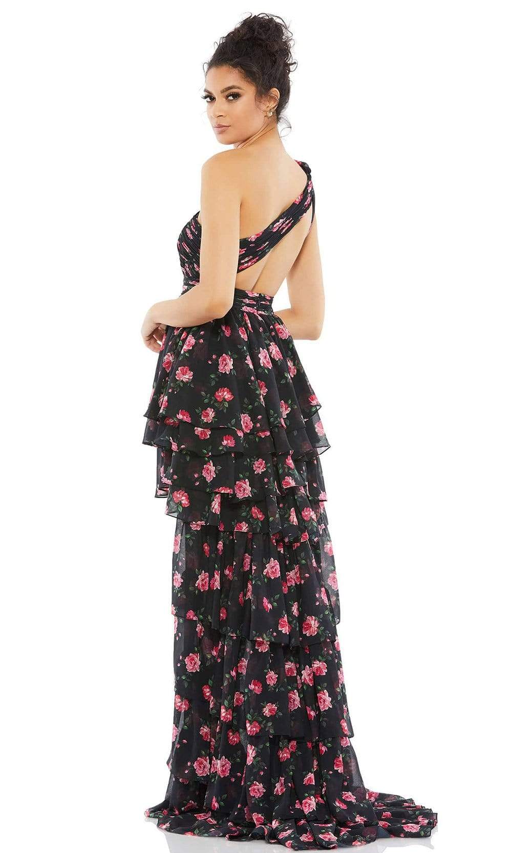 Ieena Duggal - 67947I Floral Printed Tiered High Low Dress Holiday Dresses