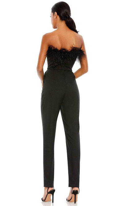 Ieena Duggal 68146 - Feathered Strapless Jumpsuit Evening Dresses