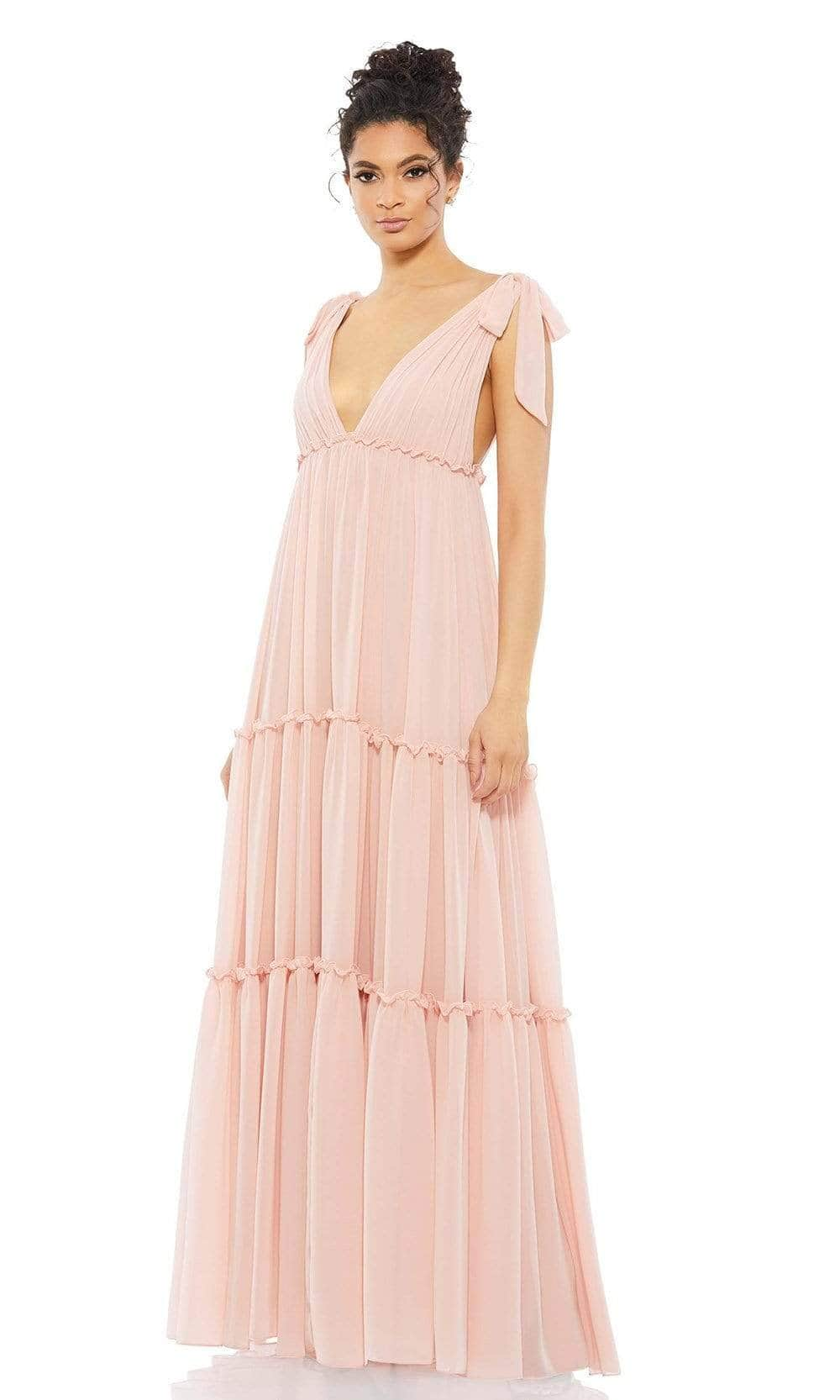 Ieena Duggal - 70188I Tiered A-Line Dress Evening Dresses 0 / Blush