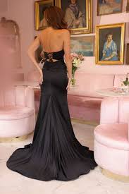 Ava Presley 47027 - Corset Bodice Tie Back Prom Gown