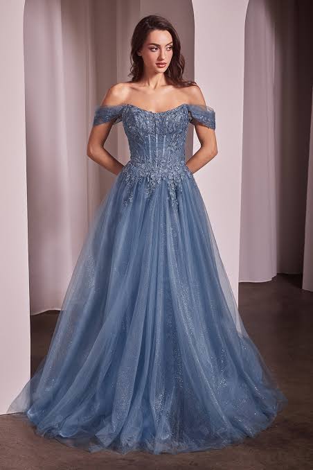 Ladivine CD799 - Off Shoulder Scoop Neck Prom Dress